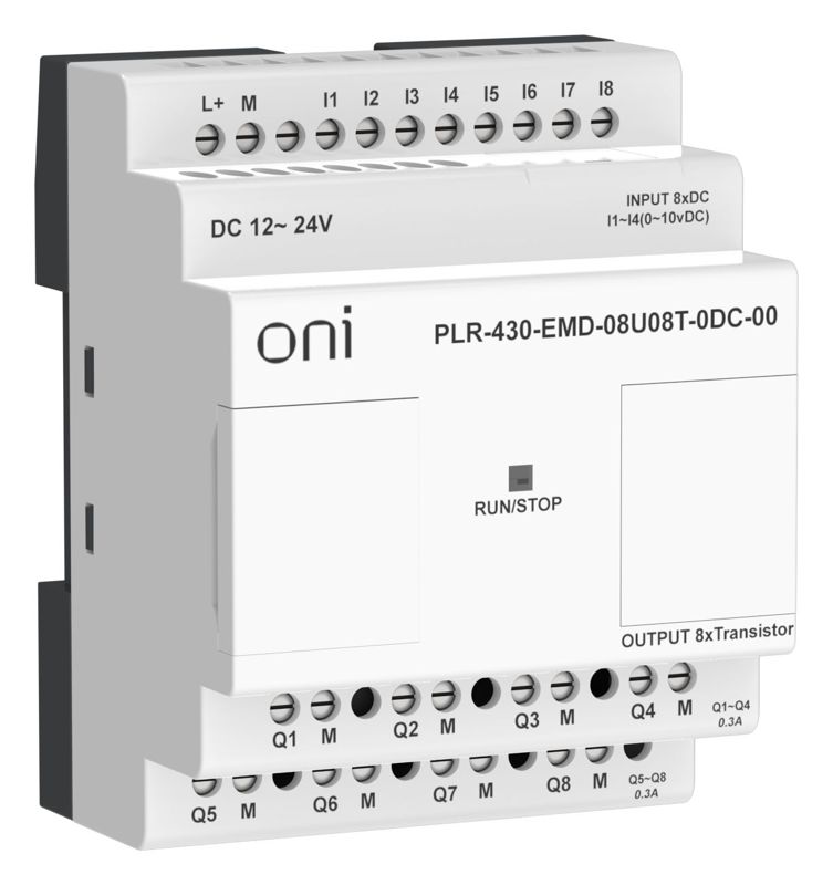 Модуль расширения входов выходов ПЛК 430 4 DI 4 UI (0-10В/DI) 8 TO 24В DC ONI PLR-430-EMD-08U08T-0DC-00