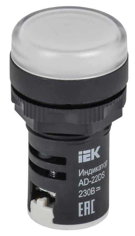 Лампа светосигнальная AD22DS d22мм 230В AC/DC бел. KARAT IEK BLS10-ADDS-230-K01