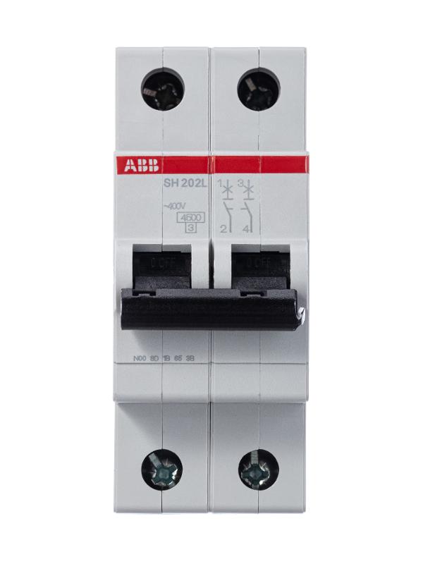 Выключатель автоматический двухполюсный SH202L 6А C 4,5кА (SH202L C6) | 2CDS242001R0064 | ABB