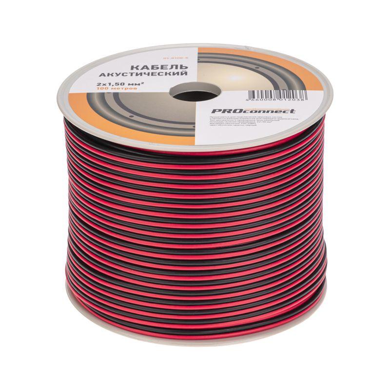 Кабель Stereo 2х1.5 красн./черн. бухта (м) PROCONNECT 01-6106-6