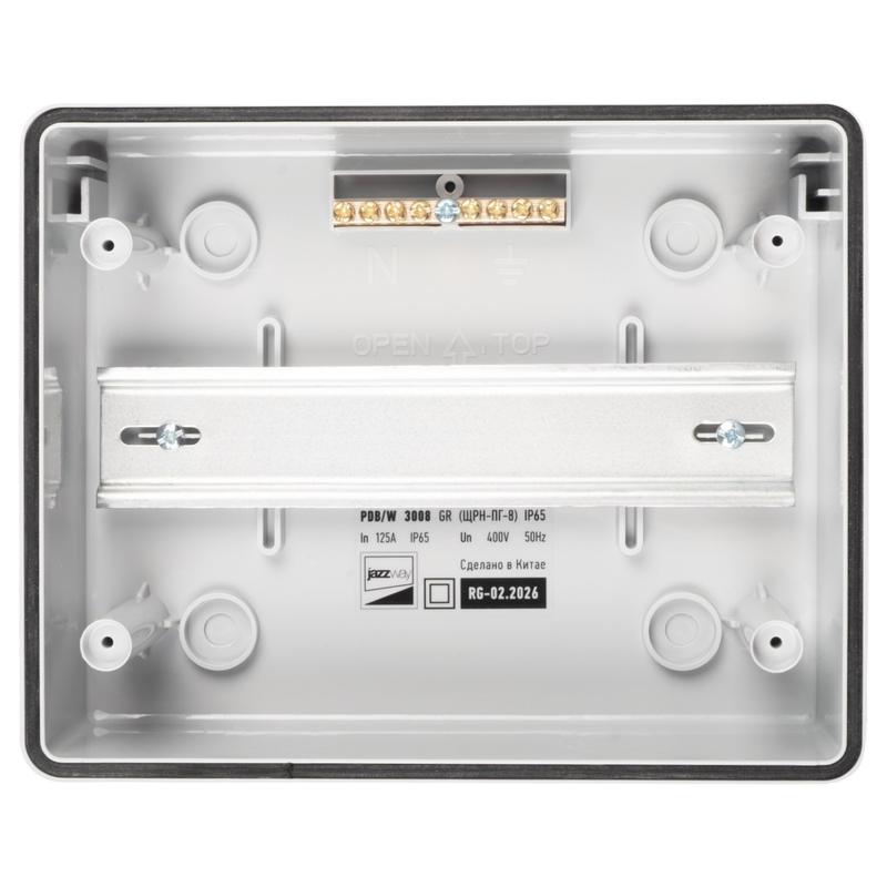 Бокс модульный накладной PDB/W 3008 GR (ЩРН-ПГ- 8) IP65 пластик. Pro JazzWay 5071988