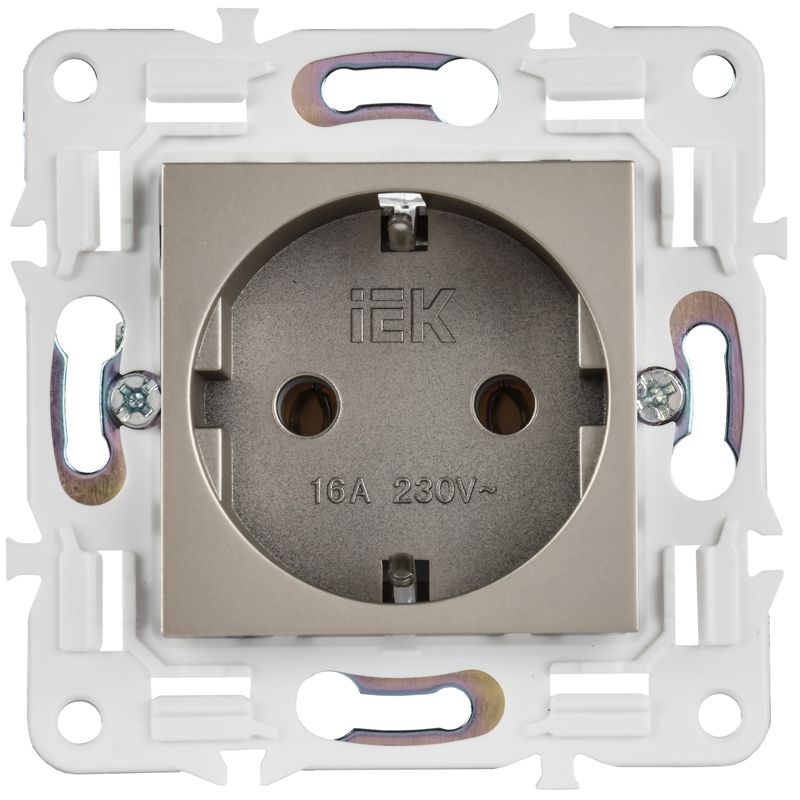 Розетка SKANDY 16А с заземл. без защ. шторок SK-R05Sh шампань IEK SK-R11-16-K37
