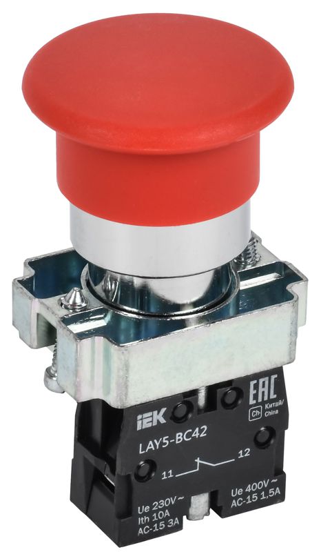 Кнопка управления "Грибок" LAY5-BC42 1НЗ красн. KARAT IEK BBG71-BC-K04