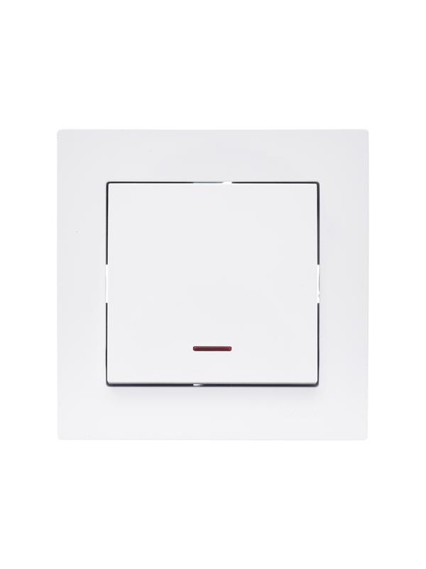 Выключатель 1-кл. 1п СП Vesna 10А IP20 с индикацией механизм бел. LEZARD 742-0288-111