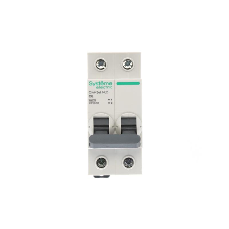 Выключатель автоматический двухполюсный 6A C 6kA City9 | C9F36206 |Systeme Electric