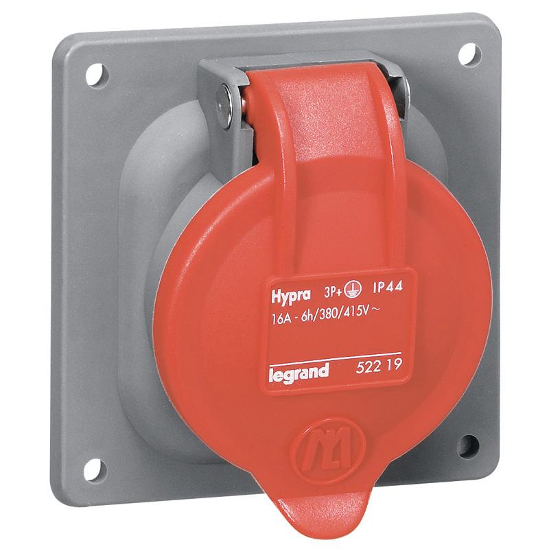 Встраиваемая розетка Hypra - IP 44 - 3К+З - 63 А - пластик | 053823 | Legrand