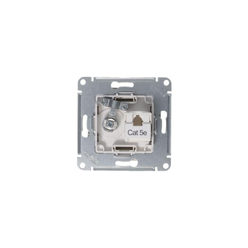 Розетка компьютерная + телевизионная 2-м СП AtlasDesign RJ45 кат.5E + TV механизм алюм. SE ATN000389