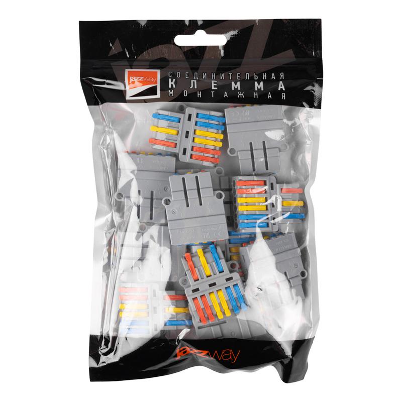 Клемма монтажная СМК PTC-3P 4236 BL/2 450В 32А 0.08-2.5(4.0)кв.мм JazzWay 5073807