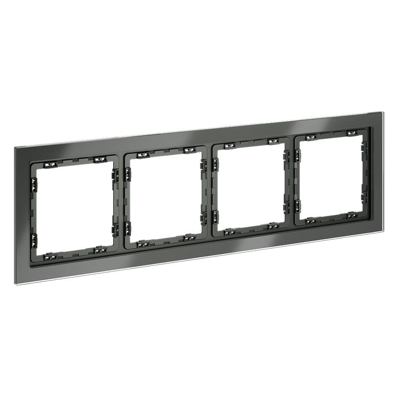Рамка 4-м S70 стеклян. титан Voltum VLS110406