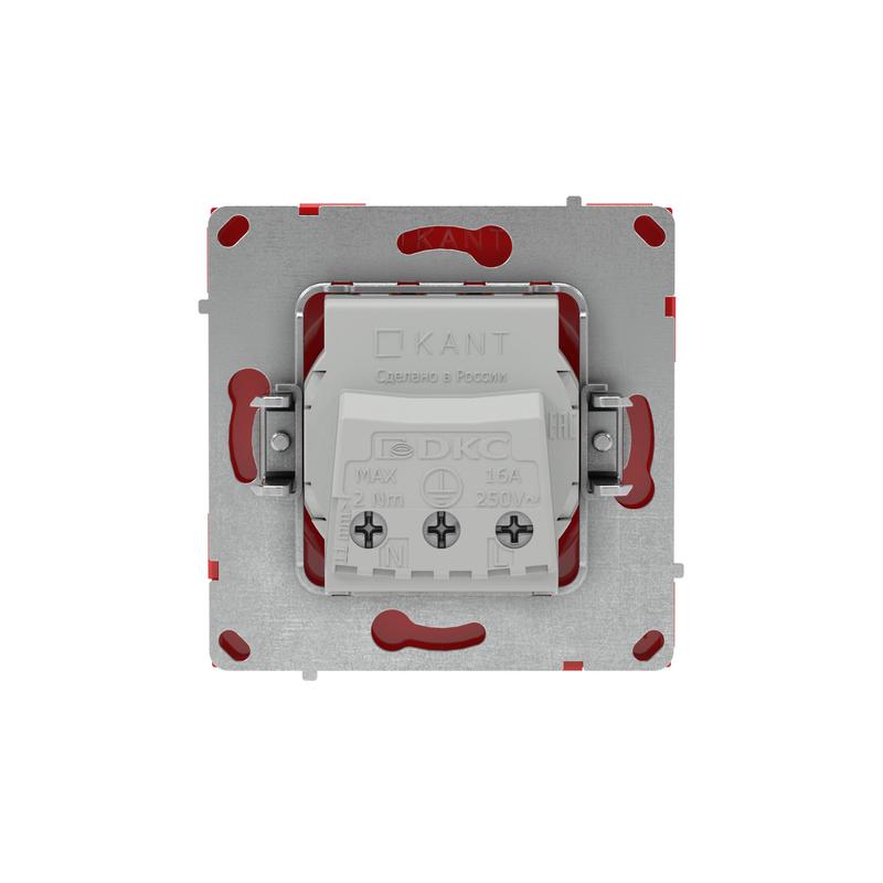 Розетка силовая KANT 2P+E защ. шторки красн. сатин DKC 7001003