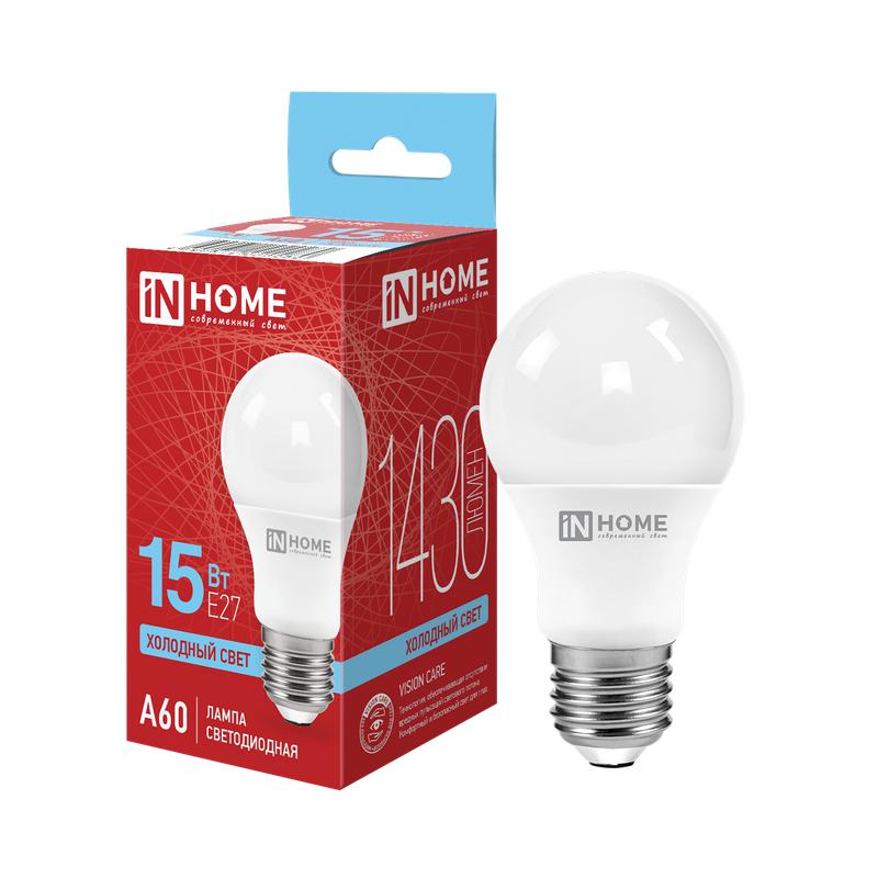 Лампа светодиодная LED-A60-VC 15Вт грушевидная 6500К холод. бел. E27 1430лм 230В IN HOME 4690612020280