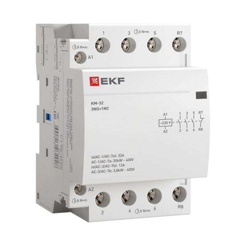 Контактор модульный КМ 32А 3NО+NC (3 мод.) EKF PROxima | km-3-32-31 | EKF