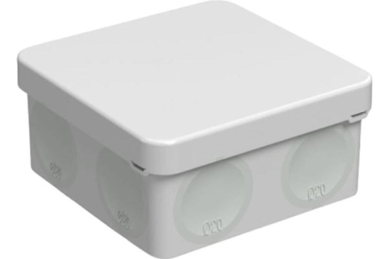 Коробка распределительная для о/п 80х80х40мм IP67 серая, двухкомпонентная, стойкая к УФ, атмосферостойк, 8 мембр. вводов | KGN35-84-01-01 | PLEXUP
