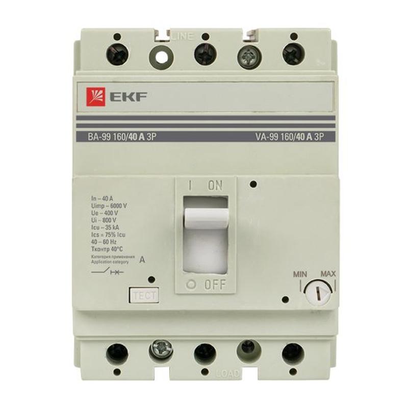 Выключатель автоматический ВА-99 160/40А 3P 35кА EKF PROxima | mccb99-160-40 | EKF