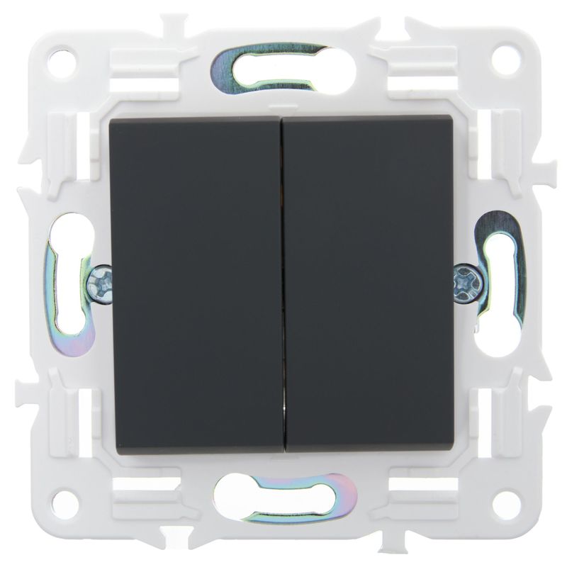 Выключатель 2-кл. SKANDY 10А SK-V09G с индикацией графит IEK SK-V20-1-10-K53