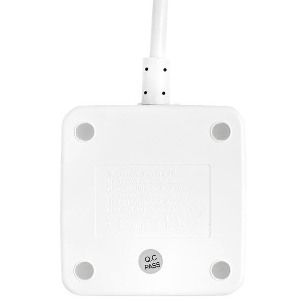 Удлинитель "Куб" 2х1.3м 2USB 2.4А+Type C + Ночник 1кв.мм EKF UBA-CUB-2-TC