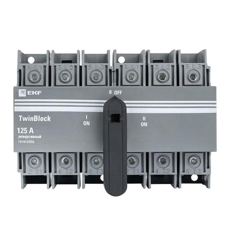 Рубильник 125A 3P реверсивный c рукояткой для прямой установки TwinBlock | tb-s-125-3p-rev | EKF