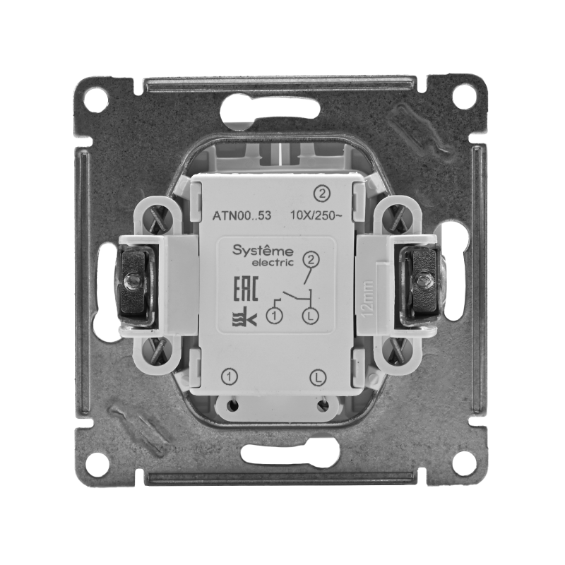 Выключатель 2-кл. СП AtlasDesign 10А IP20 (сх. 5а) 10AX с подсветкой механизм бел. SE ATN000153