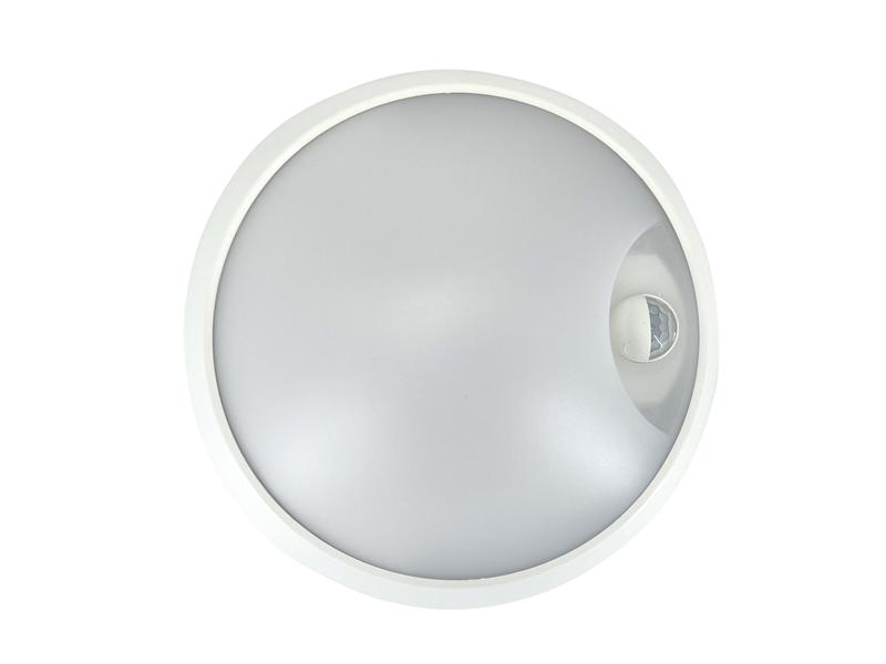 Светильник светодиодный WP 15 C 18W OP 840 D220 WH MDM 220х80мм 18Вт 4000К IP54 ЖКХ круглый пылевлагозащ. с датчиком движ. бел. 15071524504