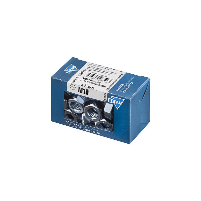 Гайка шестигранная М10 DIN 934 оцинк. (уп.50шт) Tech-Krep/Zitar 105249