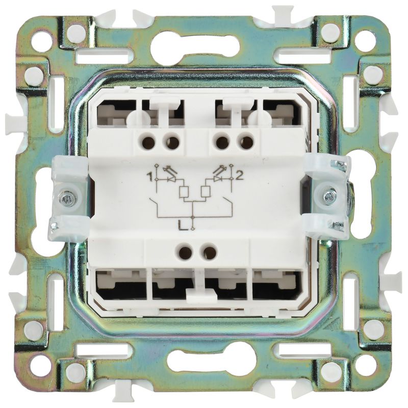 Выключатель проходной 2-кл. SKANDY 10А SK-V10Bl с индикацией черн. IEK SK-V22-1-10-K02