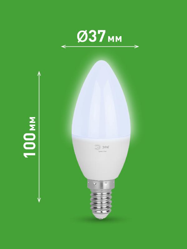 Лампа светодиодная  GREEN LINE LED B35-8W-865-E14 GL E14 8 Вт свеча холодный свет | Б0067101 | ЭРА