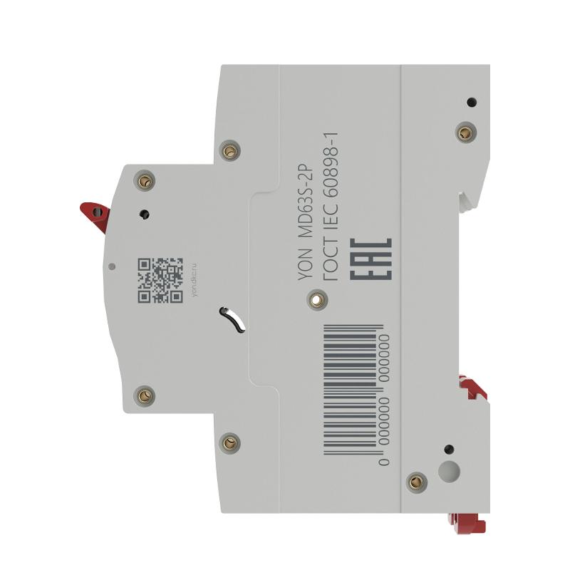 Выключатель автоматический двухполюсный YON max MD63S 4,5кА 2п C 10А | MD63S-2PC10 | DKC