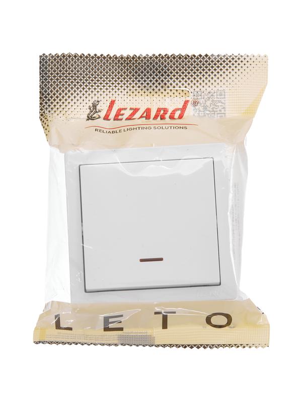 Выключатель 1-кл. ОП LETO 10А IP20 с индикацией бел. LEZARD 752-0200-111