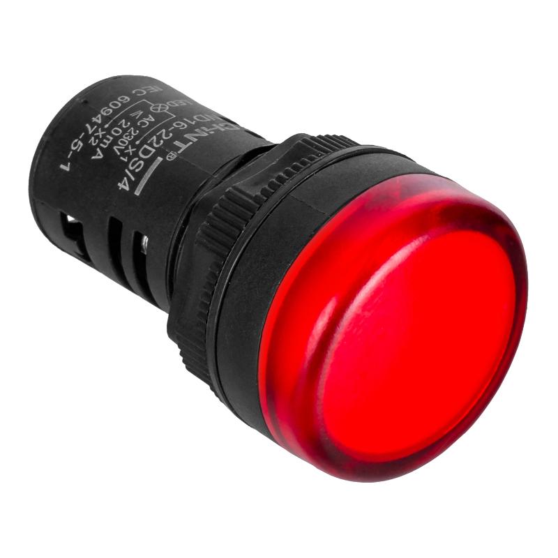 Индикатор ND16-22DS/2C красный, компактный, встр. резистор, IP65 АС/DC24В (R) | 828114 | ЧИНТ (CHINT)