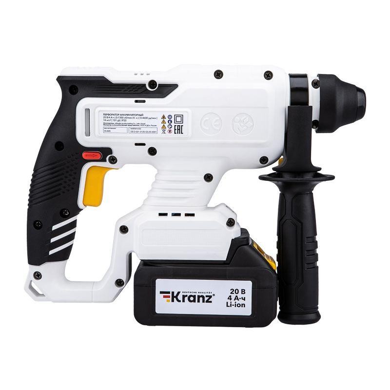 Перфоратор аккумуляторный SDS-plus 2.2Дж 1х4А.ч в кейсе Kranz KR-PT-120