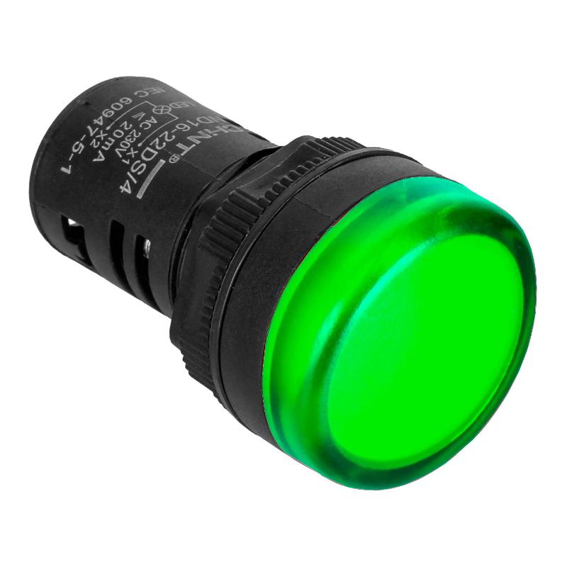 Индикатор ND16-22DS/4C зеленый, компактный, встр. конденсатор, IP65 АС230В (R) | 828167 | ЧИНТ (CHINT)