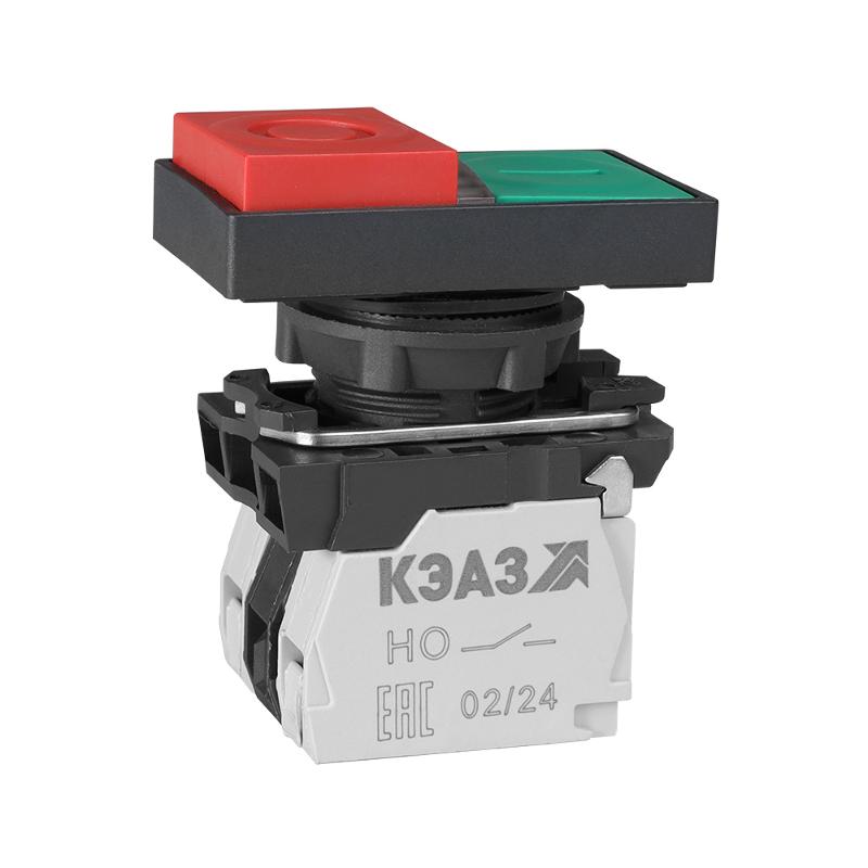 Кнопка КМЕ9111мЛ-220В-зел-красн-1но+1нз-двойная-индикатор-IP40| 309597 | КЭАЗ