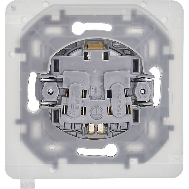 Розетка 1-м СП Inspiria 16А IP44 250В 2P+E защ. шторки с крышкой немецк. стандарт механизм алюм. IEK 673742