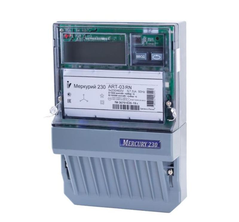 Счетчик Меркурий 230 ART-01 PQRSIN 5-60А/400В (мнтар.) ЖКИ (монт. пл.)