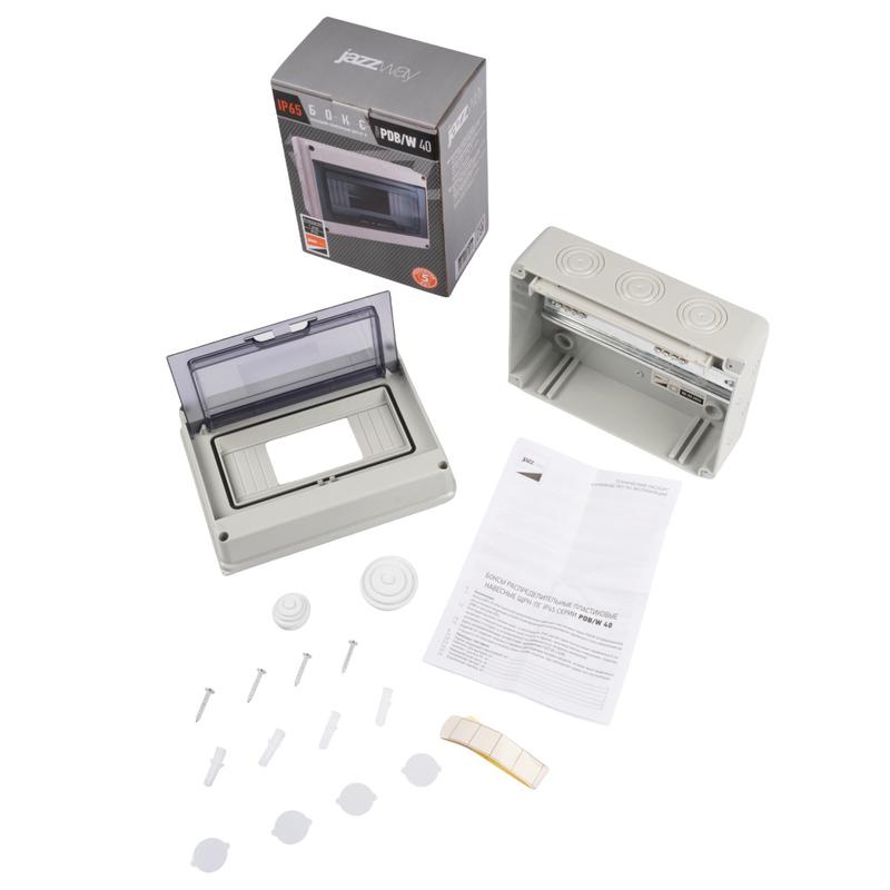 Бокс модульный накладной PDB/W 4008 GR (ЩРН-ПГ- 8) IP65 пластик. Pro JazzWay 5072060