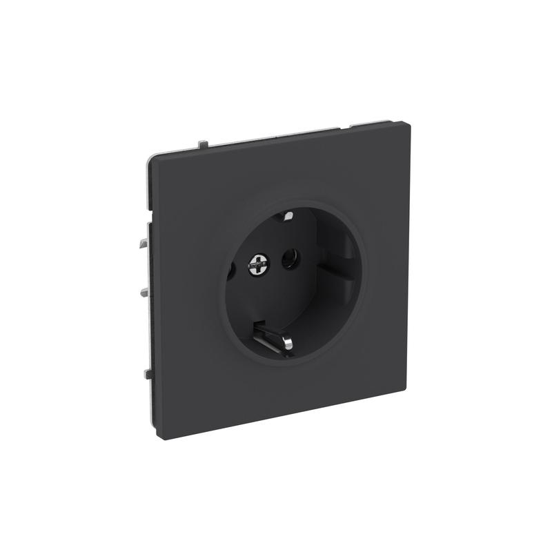 Розетка силовая KANT 2P+E без шторки черн. уголь DKC 7012033