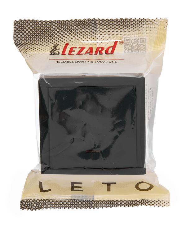 Выключатель 1-кл. ОП LETO 10А IP20 с индикацией черн. бархат LEZARD 752-4200-111