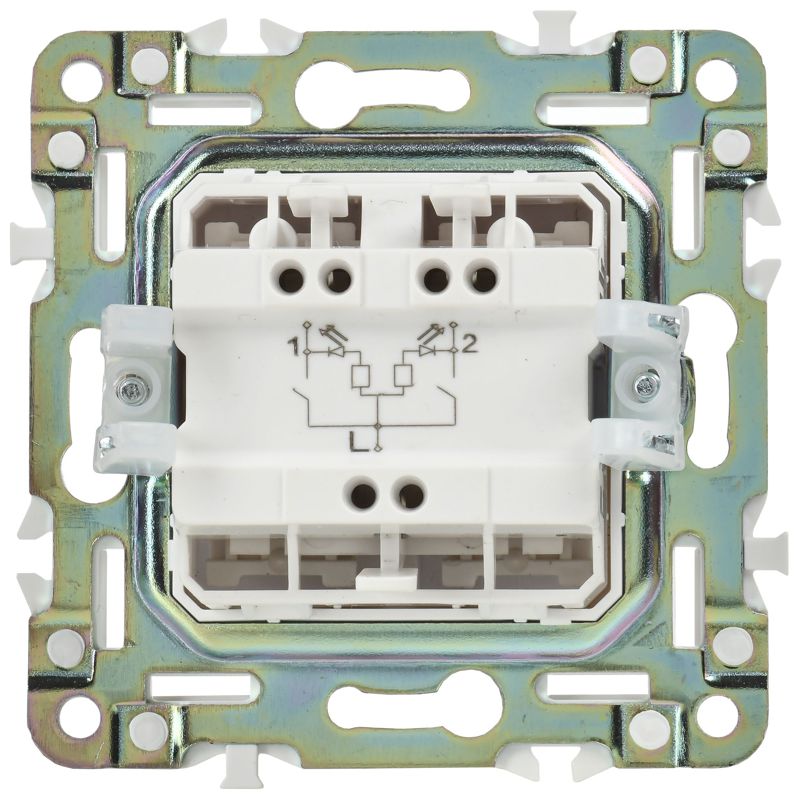 Выключатель 2-кл. SKANDY 10А SK-V09W с индикацией арктич. бел. IEK SK-V20-1-10-K01