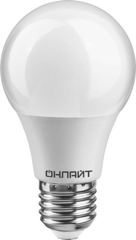 Лампа светодиодная 71 650 OLL-A60-10-230-4K-E27 10Вт грушевидная 4000К нейтр. бел. E27 1000лм 176-264В ОНЛАЙТ 71650