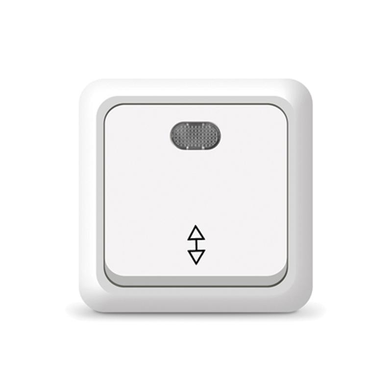 Переключатель проходной 1-кл. ОП Олимп 10А IP20 с подсветкой бел. UNIVersal О0125