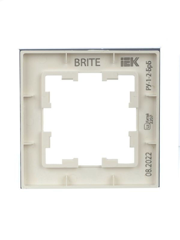 Рамка 1-м BRITE РУ-1-2-БрБ стекло бел. IEK BR-M12-G-K01