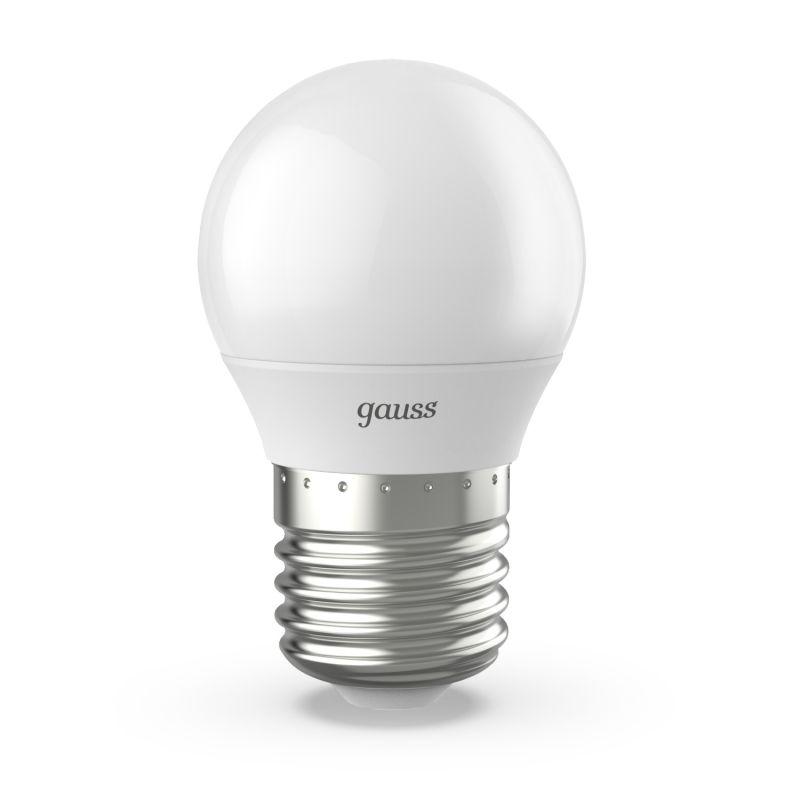 Лампа светодиодная Black 6.5Вт P45 шар 4100К нейтр. бел. E27 550лм GAUSS 105102207
