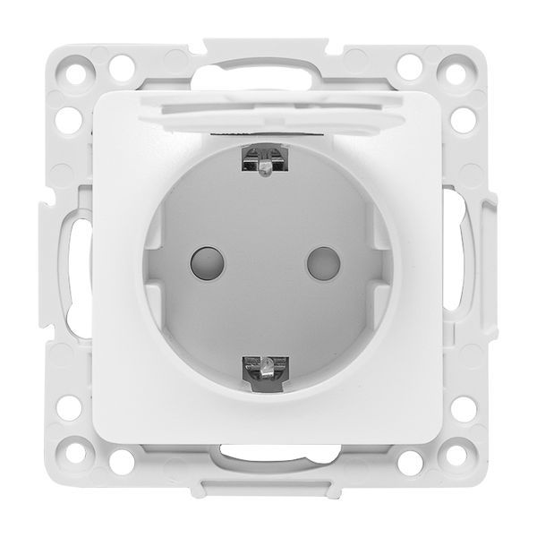 Розетка 1-м СП Стокгольм 16А IP44 с заземл. защ. шторки с крышкой механизм бел. PROxima EKF EYR16-028-10-44