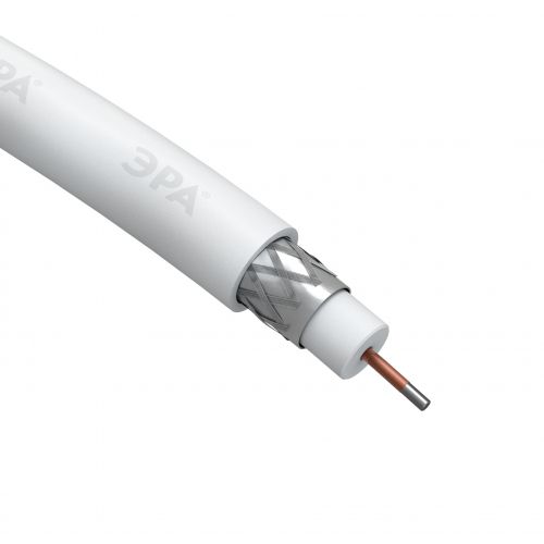 Кабель коаксиальный RG-6U CCS/оплетка Al 48% PVC 75Ом бел. (м) RL-48-PVC100 Simple Эра Б0044596