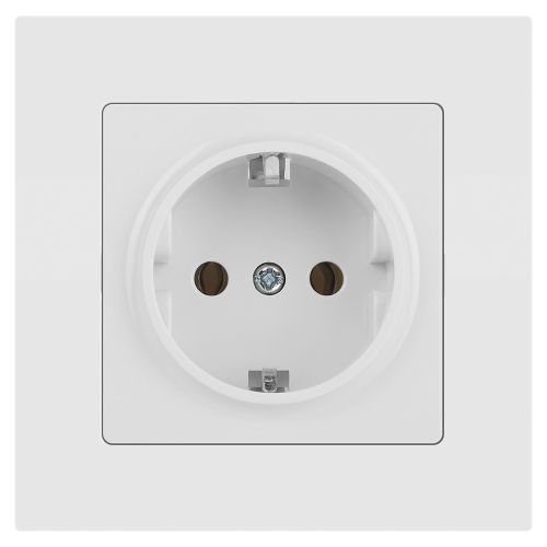Розетка 1-м СП Accent 6-202-01М 16А IP20 250В 2P+E Schuko бел. матов. Intro Б0063681