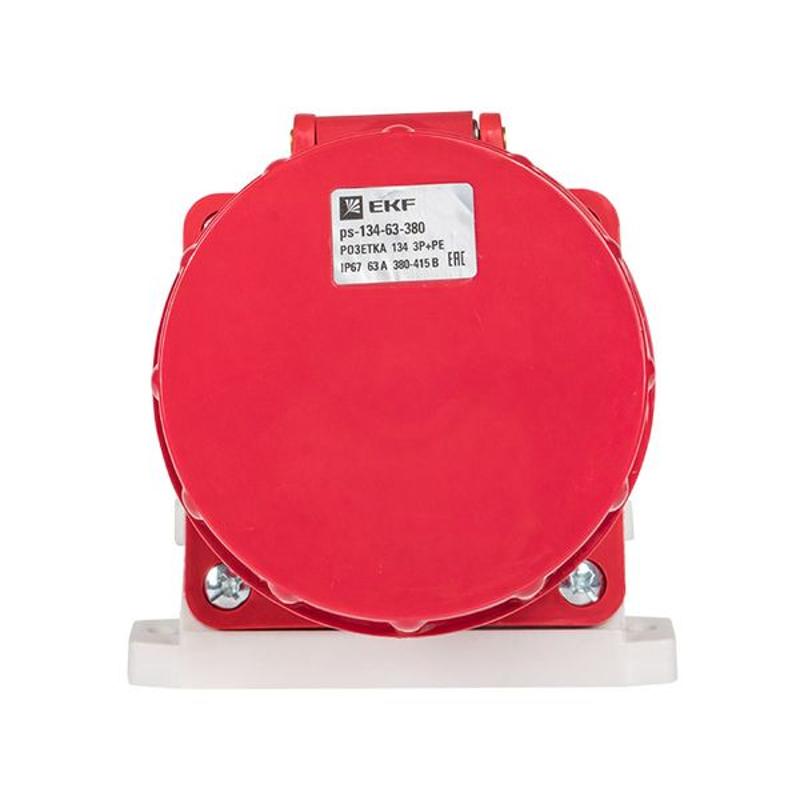 Розетка стационарная наружная 134 3Р+РЕ 63А 380В IP67 EKF PROxima | ps-134-63-380 | EKF
