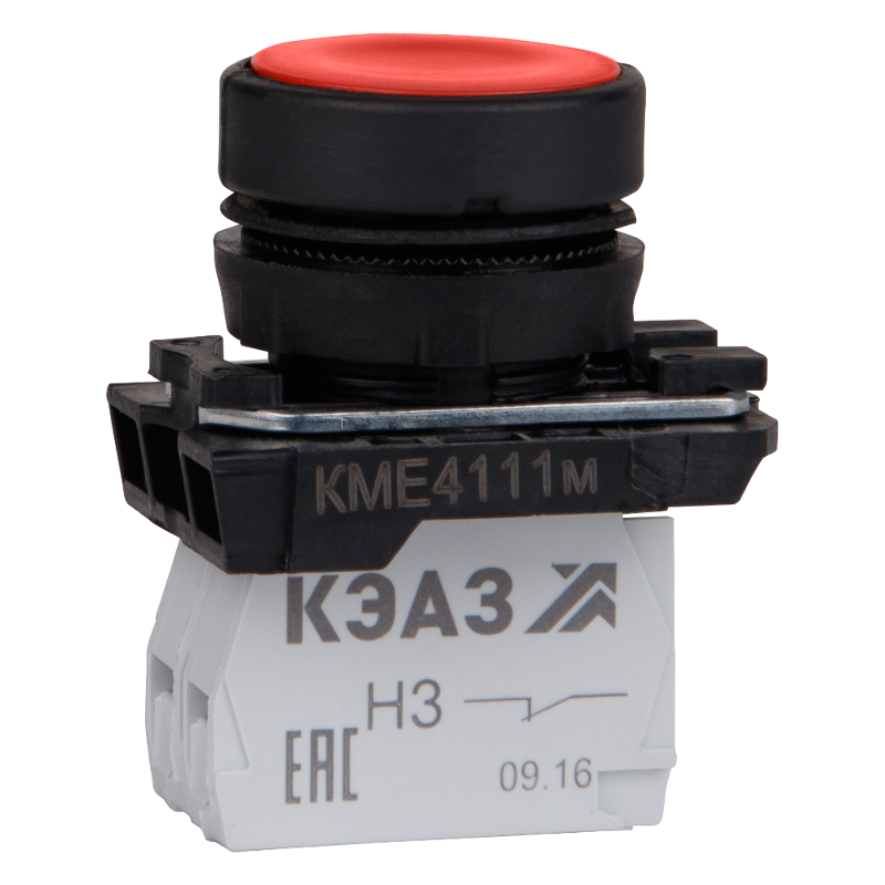 Кнопка КМЕ4511мС-красный-1но+1нз-цилиндр-IP54 | 354448 | КЭАЗ