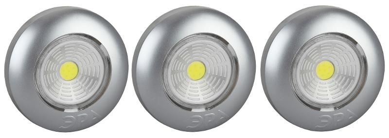 Светильник пушлайт (подсветка)  1хLED (COB) 3xAAA SB-504 Аврора серебристый (3 шт. в коробке) | Б0031043 | ЭРА