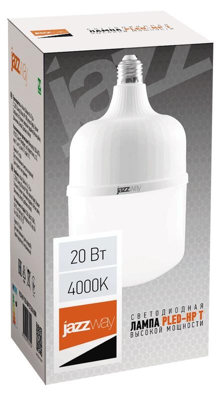 Лампа светодиодная высокомощная PLED-HP-T80 20Вт цилиндр 4000К нейтр. бел. E27 1700лм 220В Pro JazzWay 1038906A