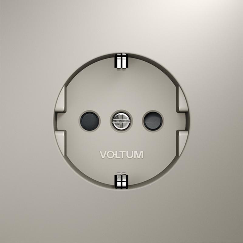 Розетка 1-м СП S70 16А с заземл. защ. шторки механизм кашемир Voltum VLS040203